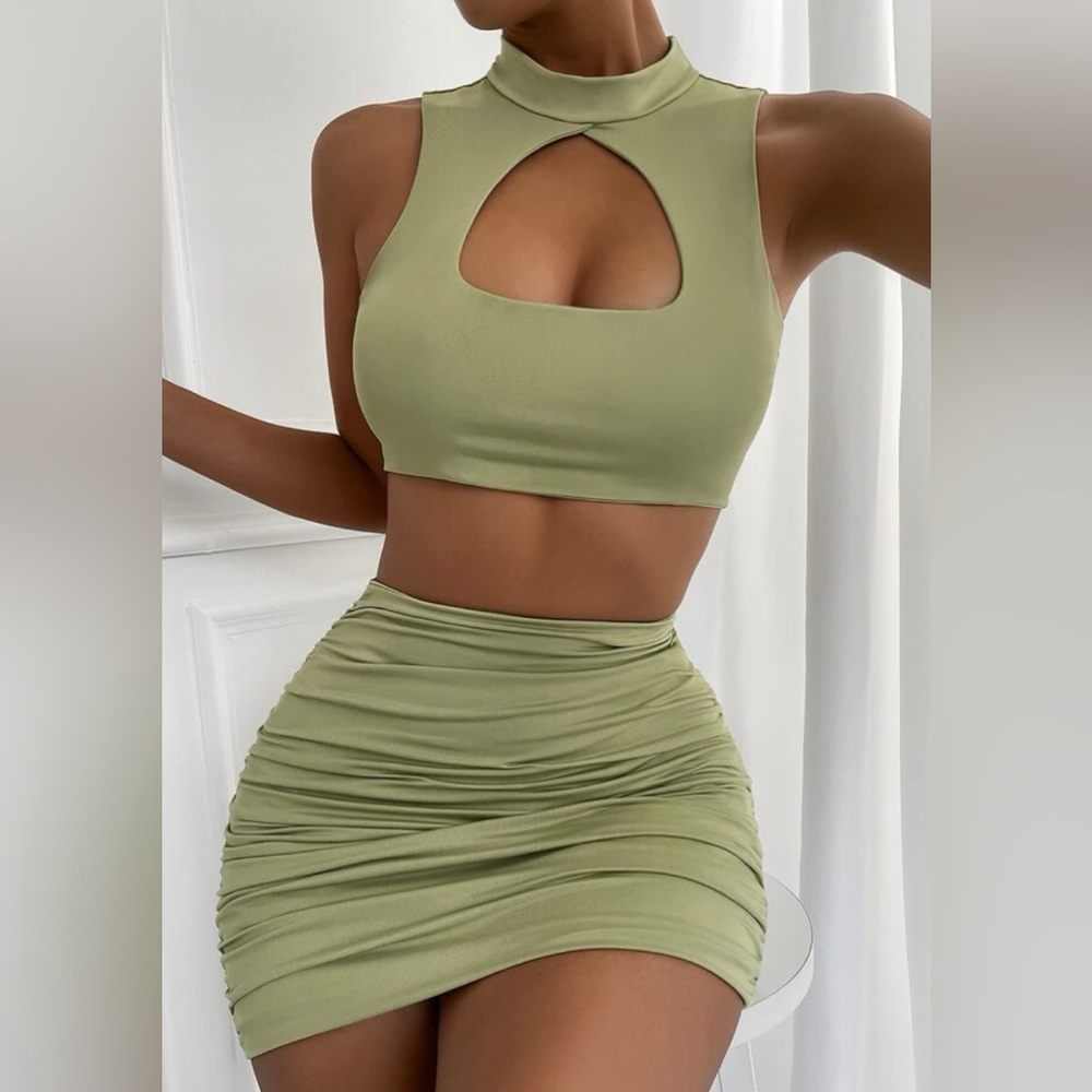 Shein sage green two piece